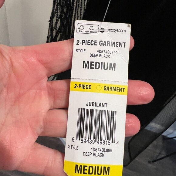 NWT INC Black Jubilant 2 piece Sheer Sequin Top with Built in Camisole, Size M - Picture 16 of 16